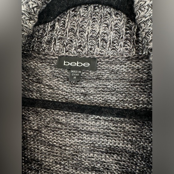 Bebe Black/White Heather Cardigan Sz. M - Picture 2 of 7